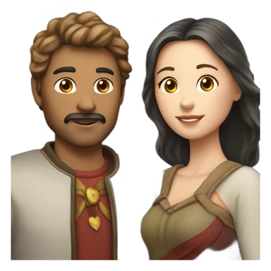 couple in love with metis man and white woman sticker