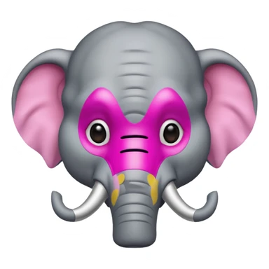 an portrait elephant with pink mask
 sticker