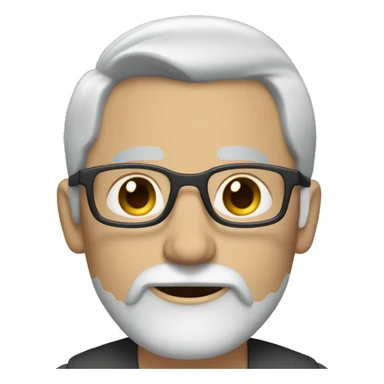40 year old white man with grey hair and grey beard and dark glasses and blues eyes sticker