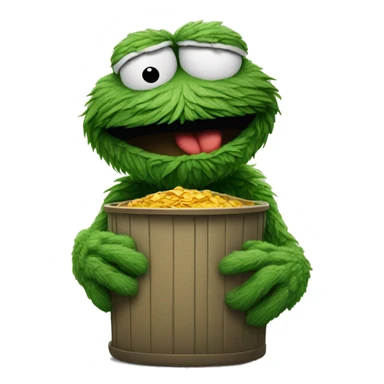 oscar the grouch shrugging like michael jordan sticker