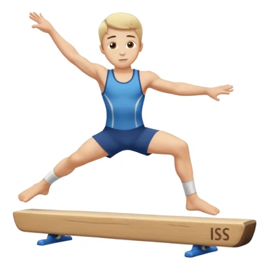 balance beam with a boy balancing on top flipping sticker