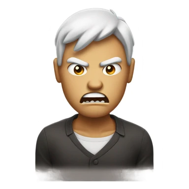 Only face Emoji using middle finger and angry  sticker