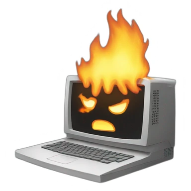 burning computer sticker