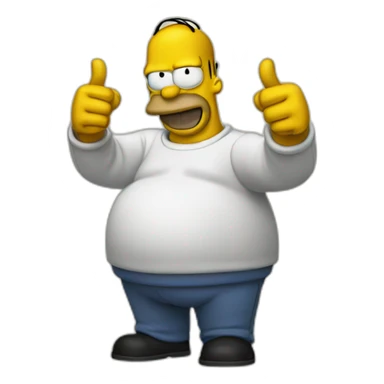 homer fat thumbs up sticker