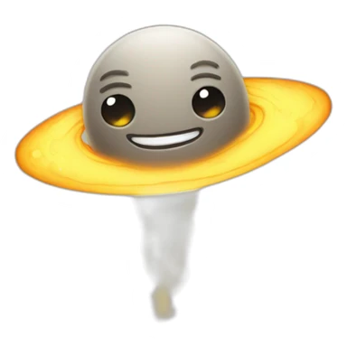 a smiling meteor sticker