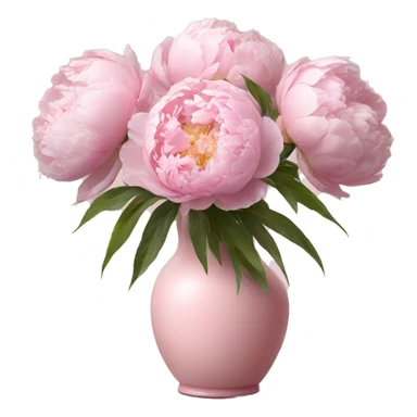 light pink peonies in light pink vase sticker
