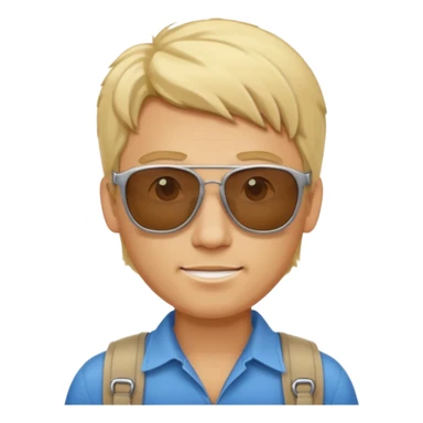 Blond man tourist sticker