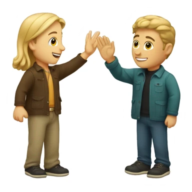 caucassian friends high fiving sticker