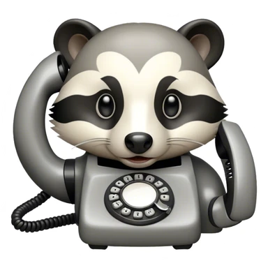 badger on a corded phone sticker
