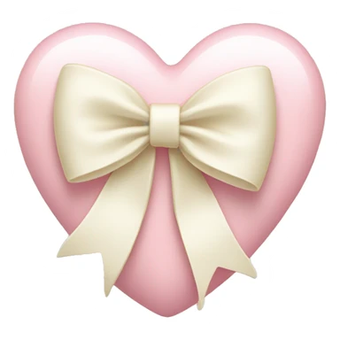 light pink heart with cream bow sticker