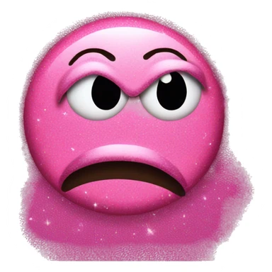 A shit Emoji in pink with Glitzer sticker