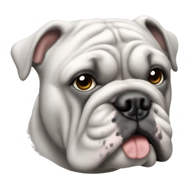 grey xl bulldog  sticker