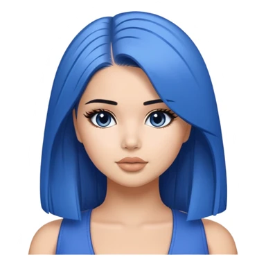 Perfect demi rose straight medium blue hair sticker