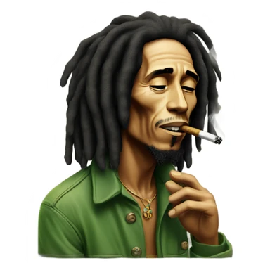Bob Marley smoking sticker
