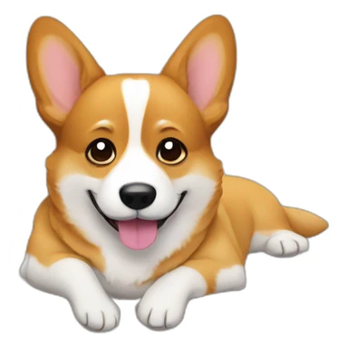 Corgi on the couch sticker
