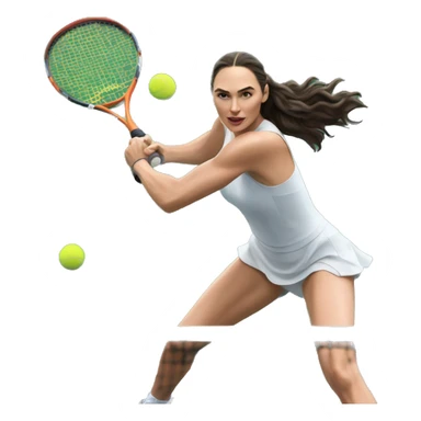 Gal gadot playing tennis sticker