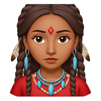 realistic Native American woman in a red OKLAHOMA shirt sticker