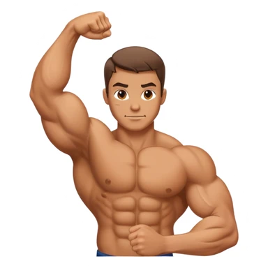 Flexed biceps right hand sticker
