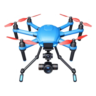 cinematic camera drone object icon, 3-axis gimbal stabilized camera, large lens, carbon fiber arms, glowing status lights, 3D cartoon, mobile game icon style, centered, clean background, no text, no watermark
  sticker