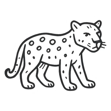 jaguar, minimal and sketchy sticker