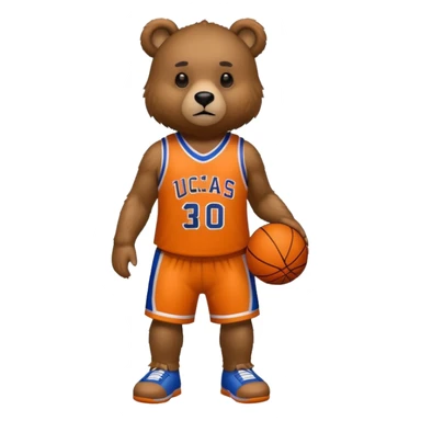 Bear with full body and wearing basketball Jersey sticker