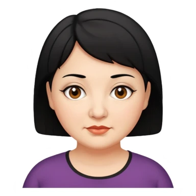 woman 60, brown eyes, very short black hair, chubby sticker