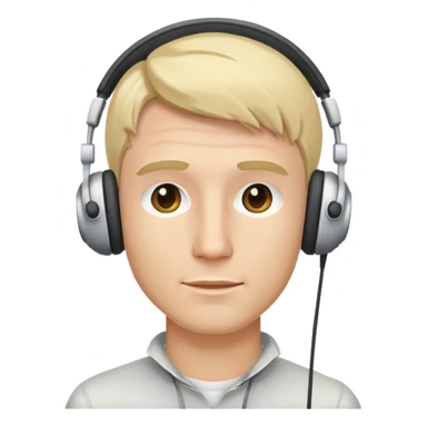 blond MAN WITH HEADPHONE sticker