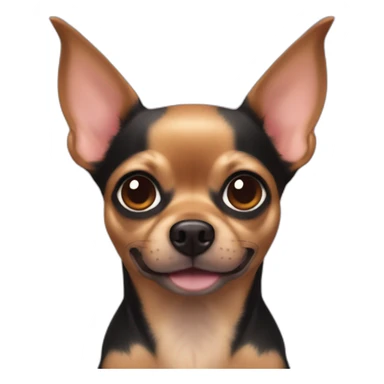 black chihuahua tan ears devil horns sticker