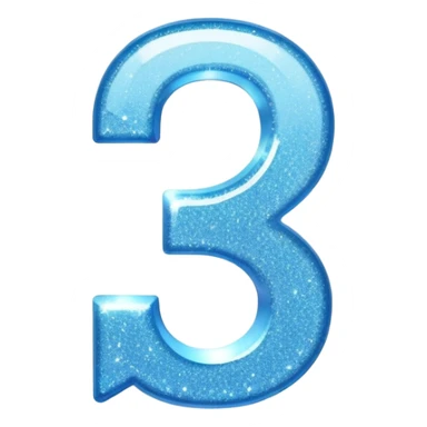 sparkle light blue letter E sticker