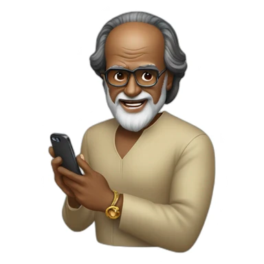 Rajinikanth with iPhone  sticker