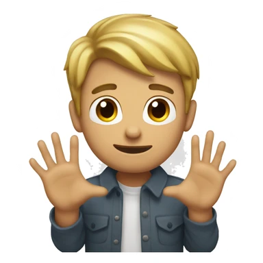 Felx showing eart with his hands sticker