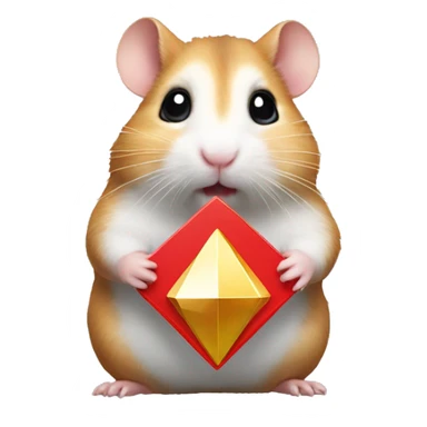 A hamster holding youtube diamond play button award sticker
