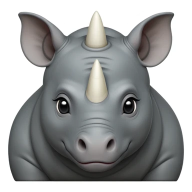 cinematic-noble-baby-rhinoceros-portrait-emoji,slate-grey-hide--poised-and-regal,-with-a-massive,-powerful-build-and-a-thick, white horn -deep-set-soulful-piercing-eyes,-simplified-yet-sharp-and-sophisticated-features,-highly-detailed,-large-black-eyes sticker