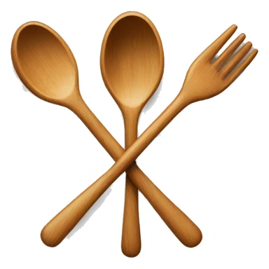 Wooden spoon and fork sticker