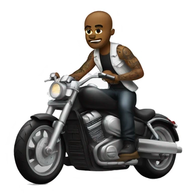 bad boy on motorcycle with tatoos full body. white person sticker