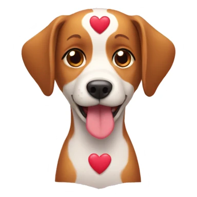 A dog with a heart  sticker