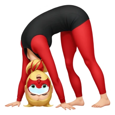 a young woman on all fours, head on the floor, arched back and ass up. sticker