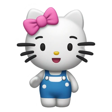 hello kitty waving sticker
