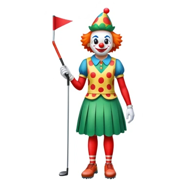 Un payaso vestido de golf haciendo el pino sticker