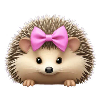 hedgehog with a pink bow sticker