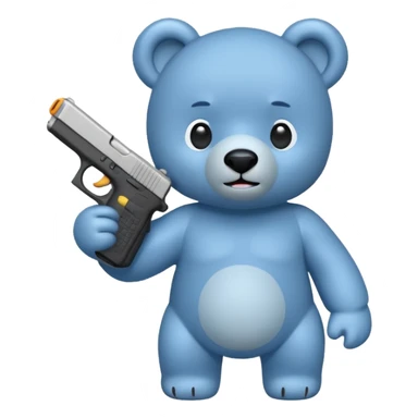 Cute blue bear with a Glock in his right hand sticker