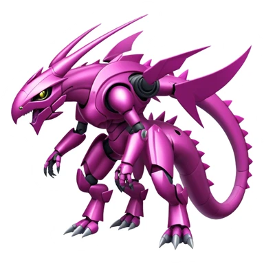  Cool Edgy Shiny Armored Ethereal Legendary Digimon-Genesect-Palkia-hybrid full body sticker