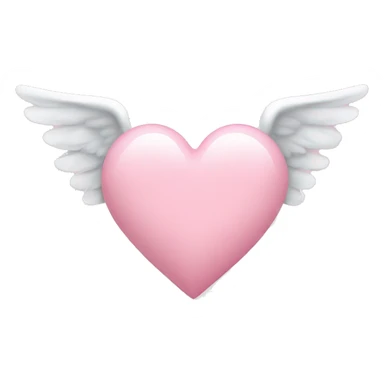 light pink heart with small angel wings sticker