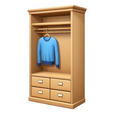 3D wardrobe shelf empty sticker