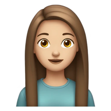 A 15 years Old girl with brown straight hair and eyes sticker