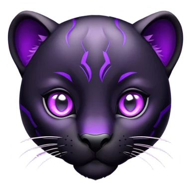 cute black panther with glowing purple eyes sticker