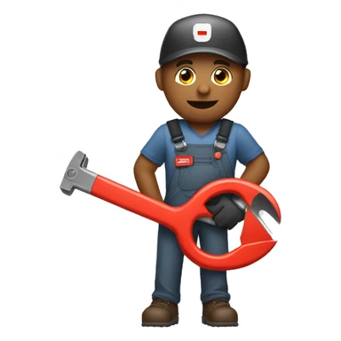 Kevin holding flag pipe wrench  sticker