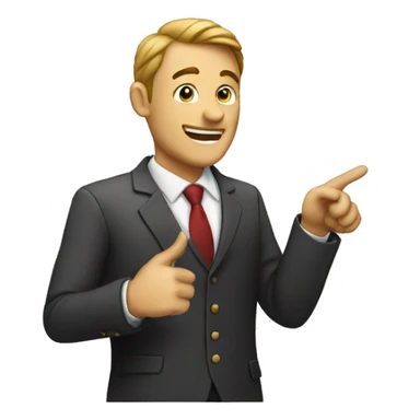 business man pointing directly at camerea sticker