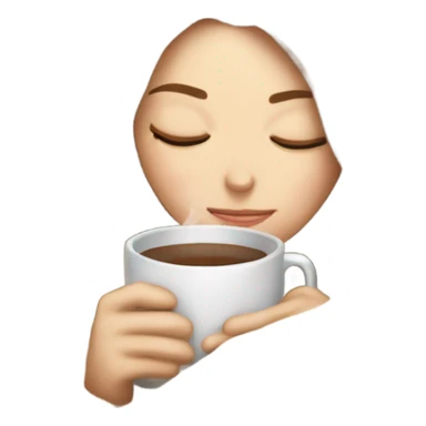 White Girl inside a blanket sipping coffee eyes closed sticker