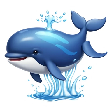 A whale with water coming out of the mouth sticker